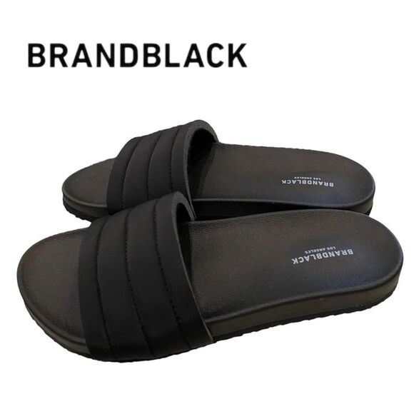 NEW in Box with Dustbag Brandblack Los Angeles Bonito Black Quilted Sandals - Picture 1 of 5